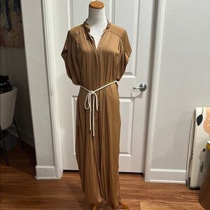 Zara Brown Silky Jumpsuit